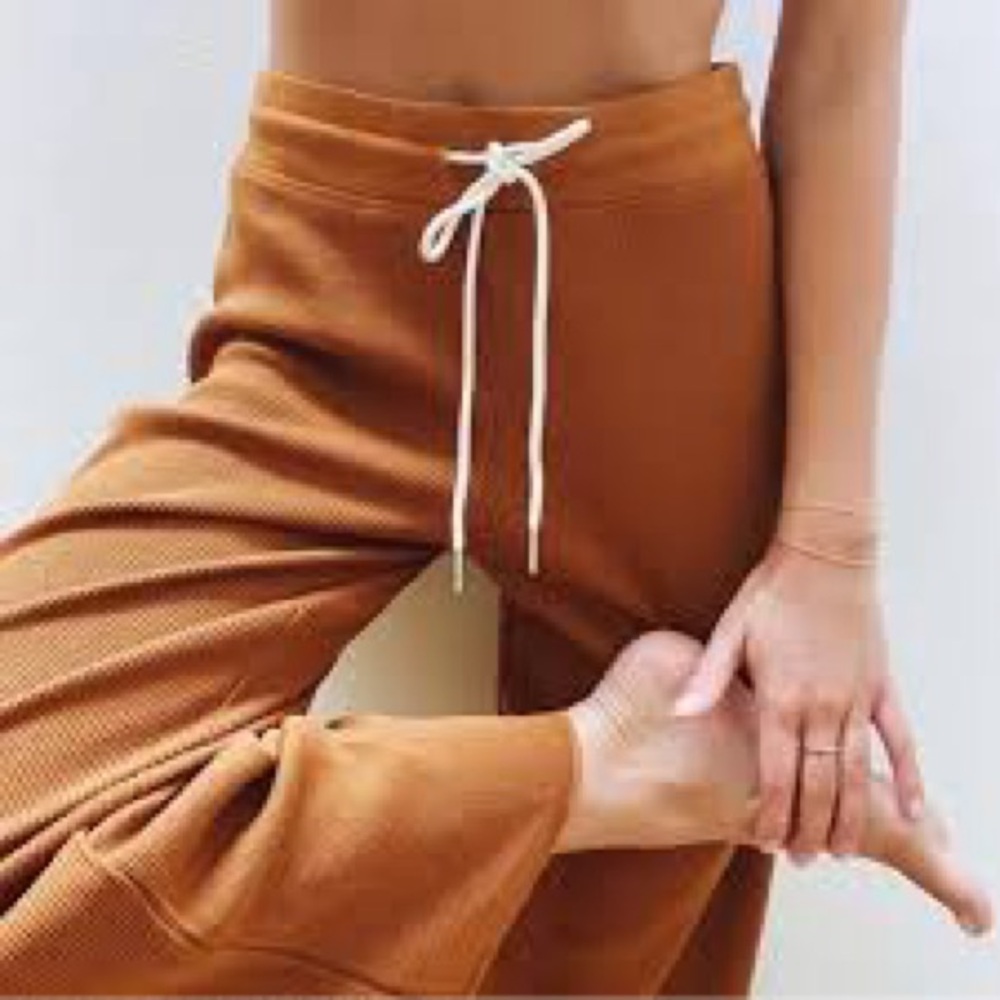 Brown Wide-Leg Lounge Pants